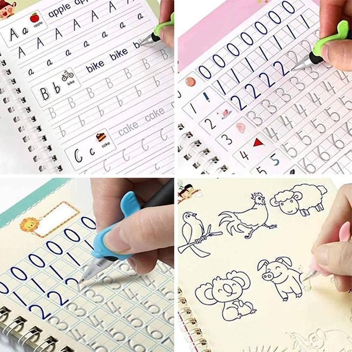 QERINKLE Sank Magic Practice Copybook Number Tracing Book for Preschoolers with Pen — photo 4