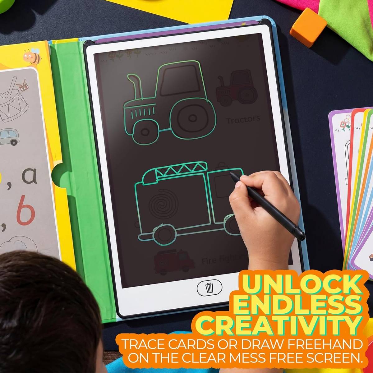 8.5 inch LCD Tracing Book with Writing Tablet,Stylus &40 practice cards for kids — photo 2