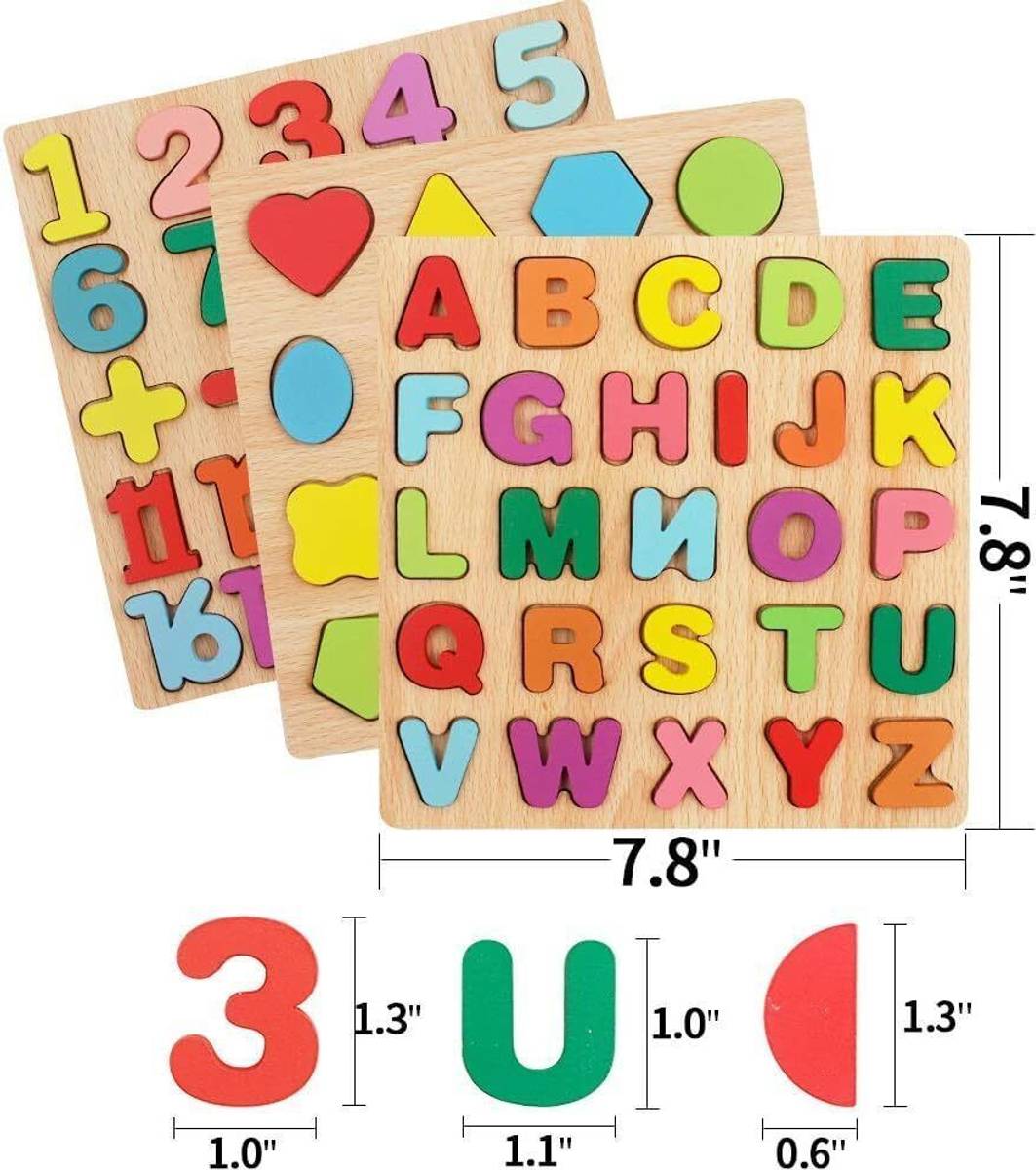 AJDK MART Puzzle Toys for 2 Years Old Boys & Girls (ABCD, Numbers & Shapes) — photo 4