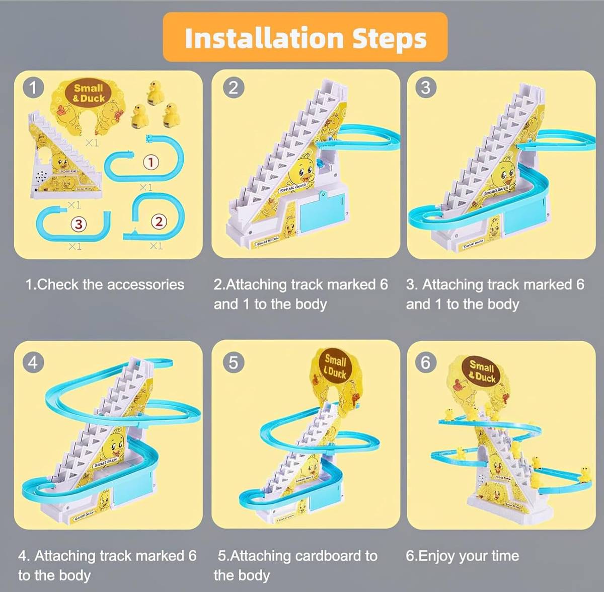 ZUNBELLA Little Lovely Duck Slide Escalator Toy with Lights and Music — photo 4