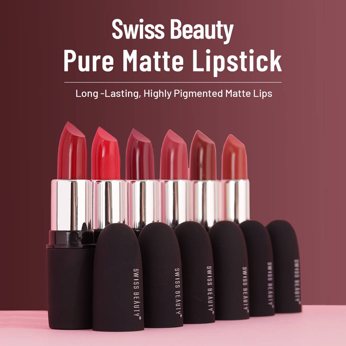 SWISS BEAUTY Pure Matte Creamy Lipstick | Non Drying Pigmented | Smooth Long Lasting — photo 4