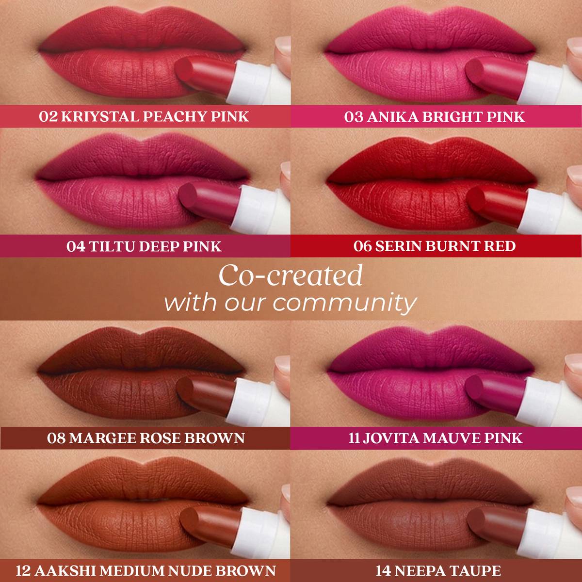 Just Herbs Ayurvedic Lipstick Micro-mini Kit|Kit of 8 Matte Lipsticks Travel-friendly -9.6g — photo 3