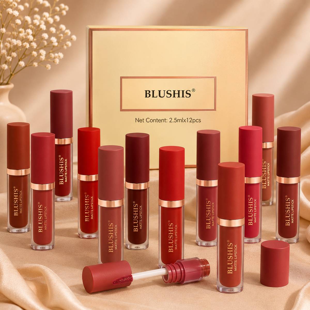 BLUSHIS Lipstick Set of 12 Matte Velvet Mini Liquid Lipstick Set for Women — photo 2