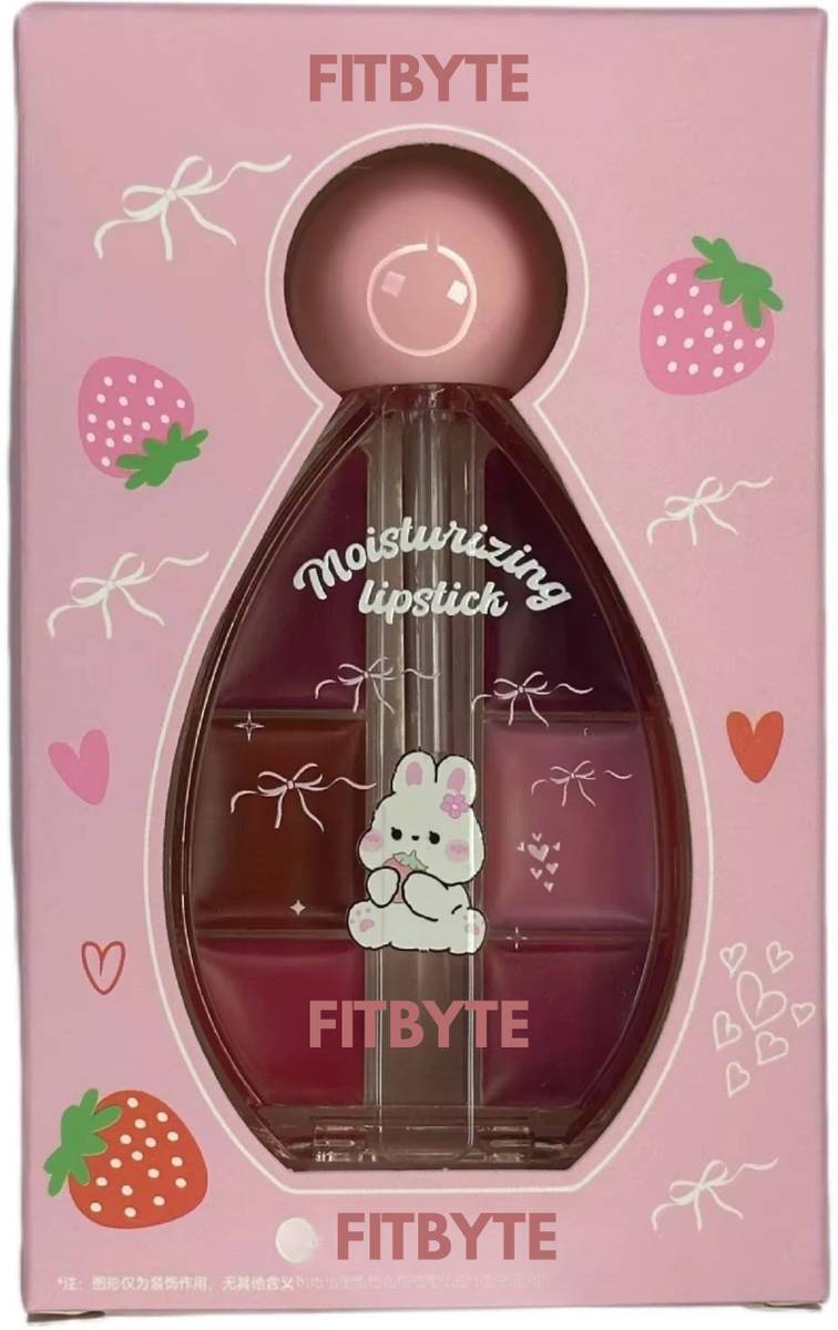 FITBYTE 6 Shade Lip Tint Palette – Moisturizing Glossy Finish Lip Color(Pack Of 1)