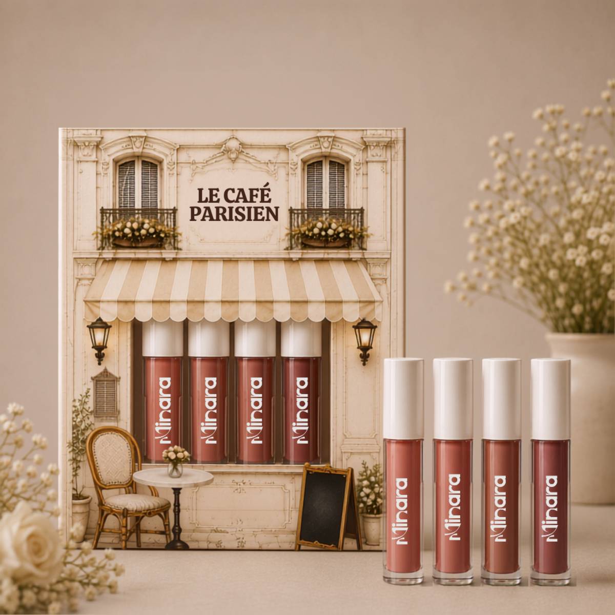 MINARA Matte Liquid Lipstick Pack of 4 - Nudes