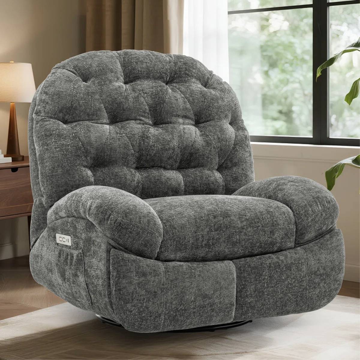 Friends Life Recliner Sofa 1 Seater, Electric Recliner Chair, Soft Fabric Solid Wood Living Room Chair