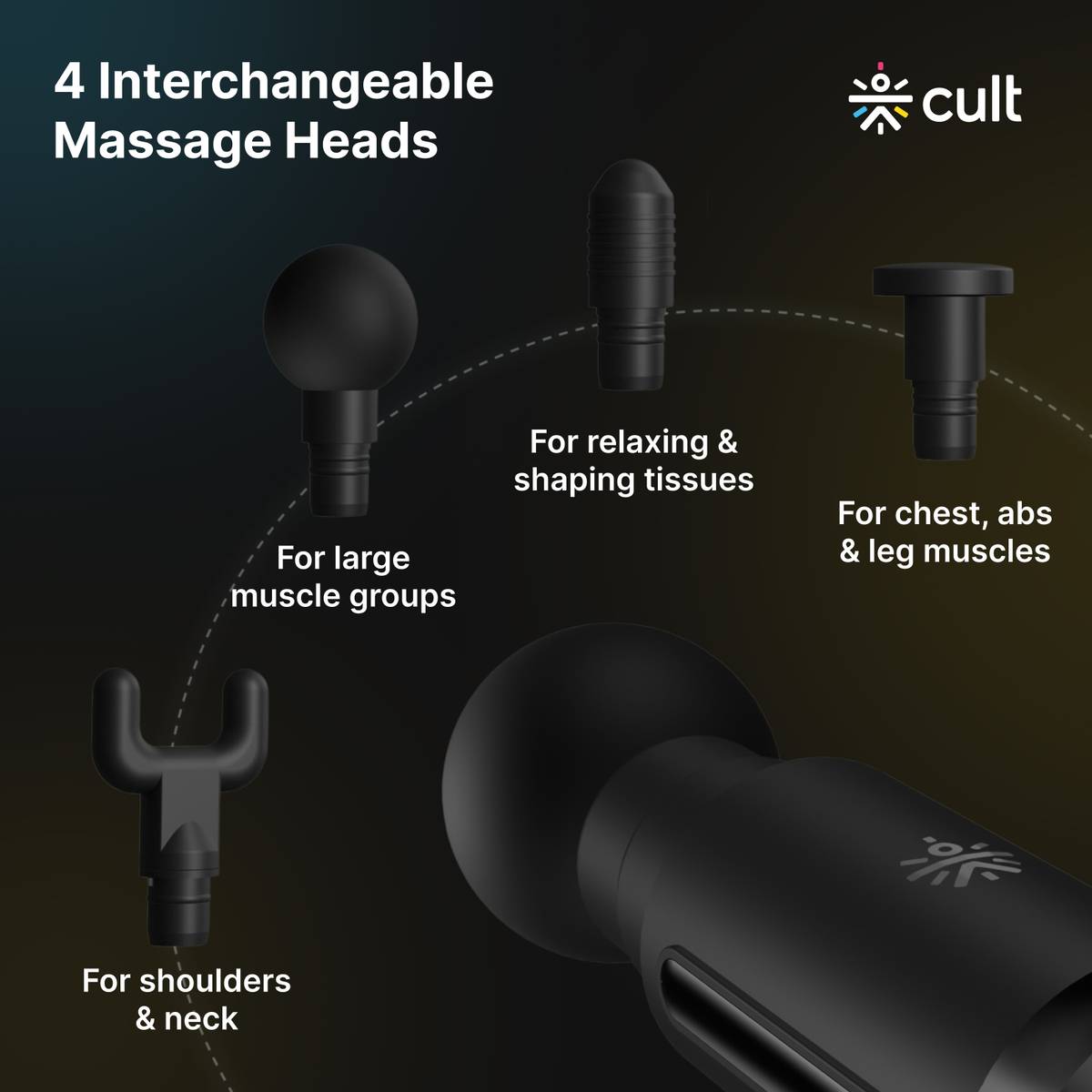 Cult Volt Silicone Head, Pain Relief, Deep Tissue Full Body Gun Massager — photo 5