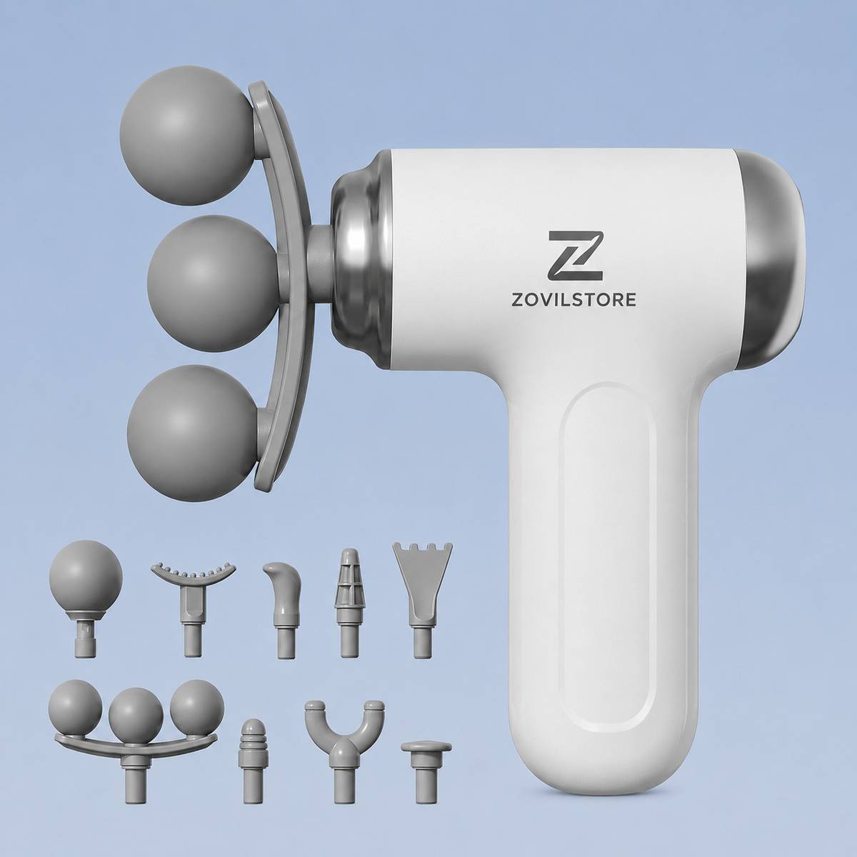 Zovilstore 9 In 1 Mini Gun Massager Machine for Pain Relief- Body,Neck,Shoulders,Arms &Feet Massager Portable Muscle Therapy for Pain Relief Fascia Massage Gun with 3 Heads Massager