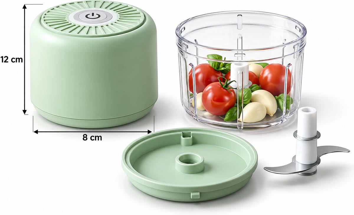 Premium Mini Electric Chopper, Garlic & Ginger Grinder, USB Rechargeable 25 W Mixer Grinder — photo 3
