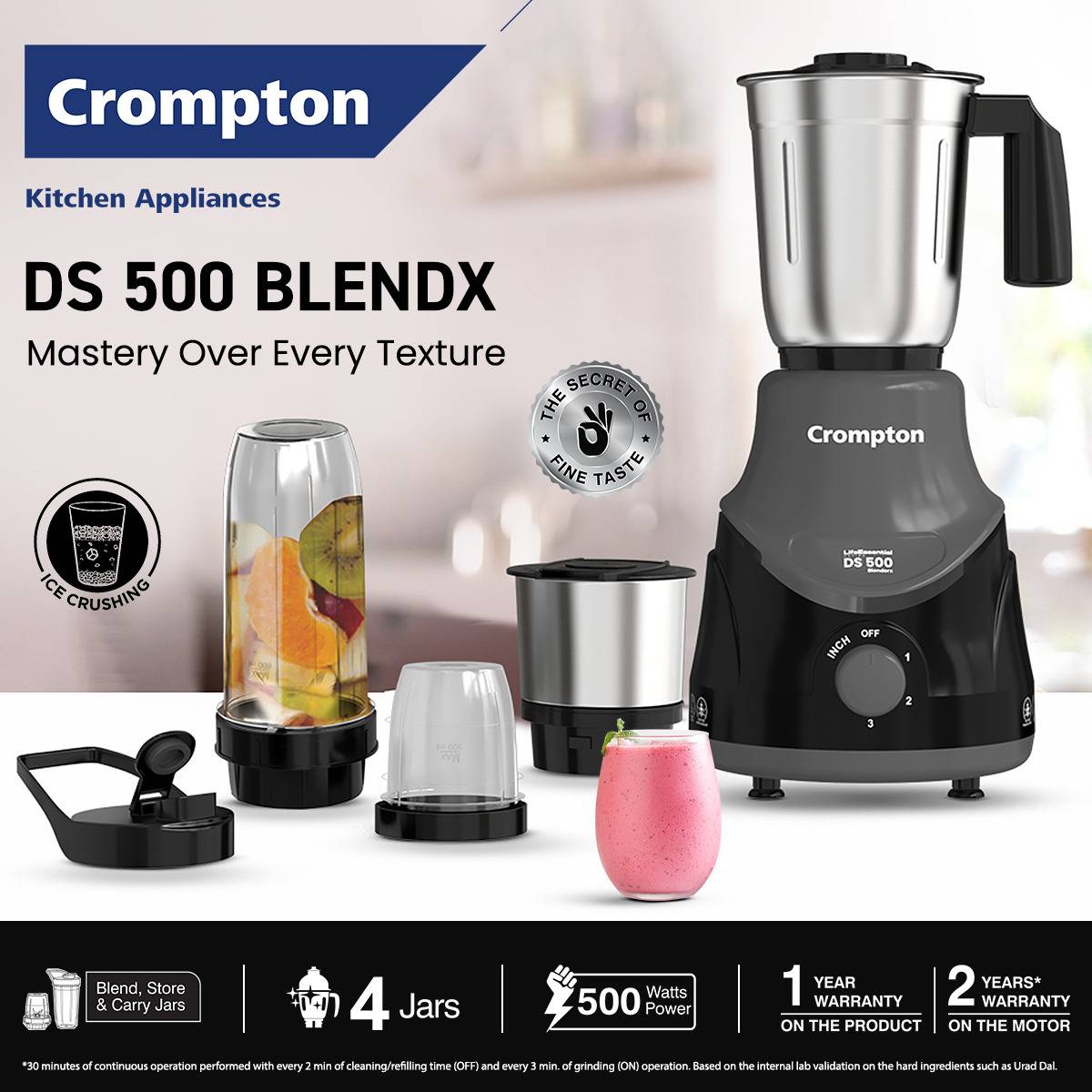 Crompton BlendX 500 W Juicer Mixer Grinder — photo 2