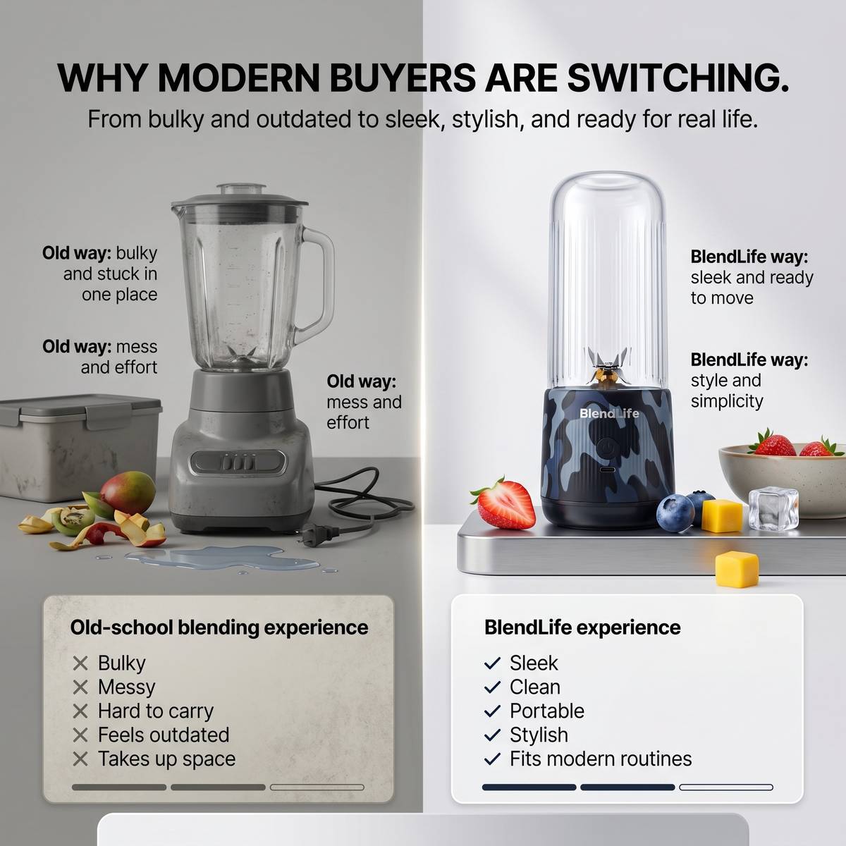BlendLife JOSH Portable Blender, 380ml, 1200mAh, Made in Bharat, ISI Certified 100 W Juicer Mixer Grinder — photo 4