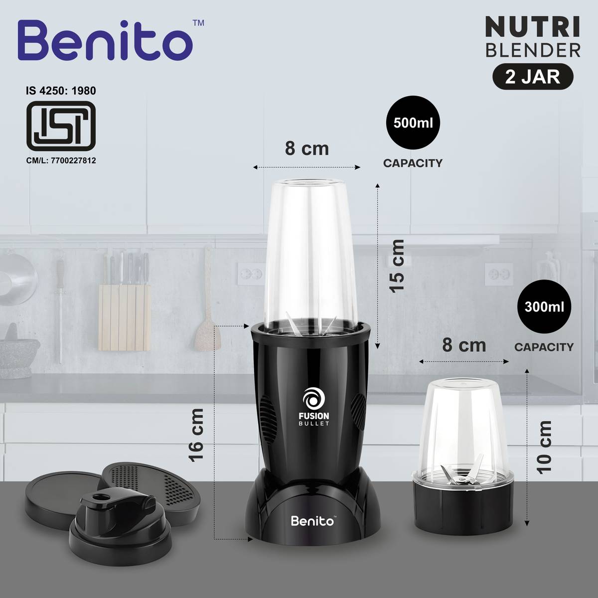 Benito FUSION Bullet Nutri Mix 500 W Juicer Mixer Grinder — photo 2
