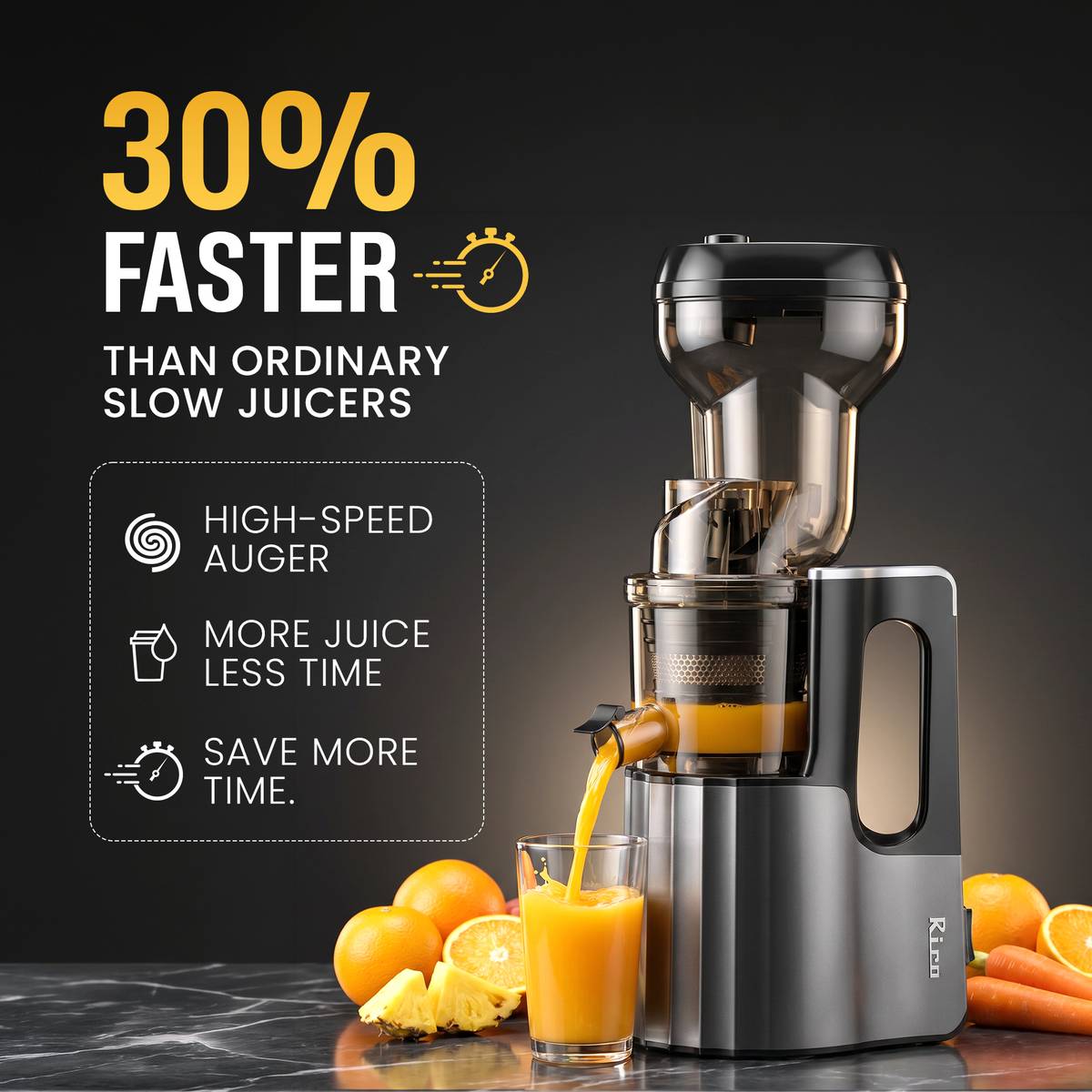 Rico Cold Press Slow Juicer | Ice Cream Maker | 5 Year Motor Warranty 300 W Juicer — photo 3