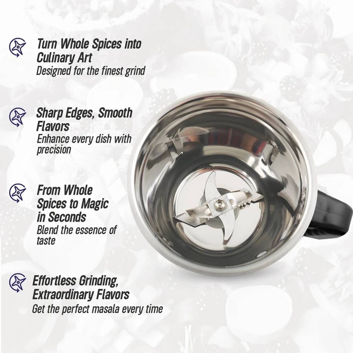 Blue eagle 1.2ml Liquidizing ,0.8ml Multi,0.4ml Chutney Jar, 500 W Juicer Mixer Grinder — photo 3