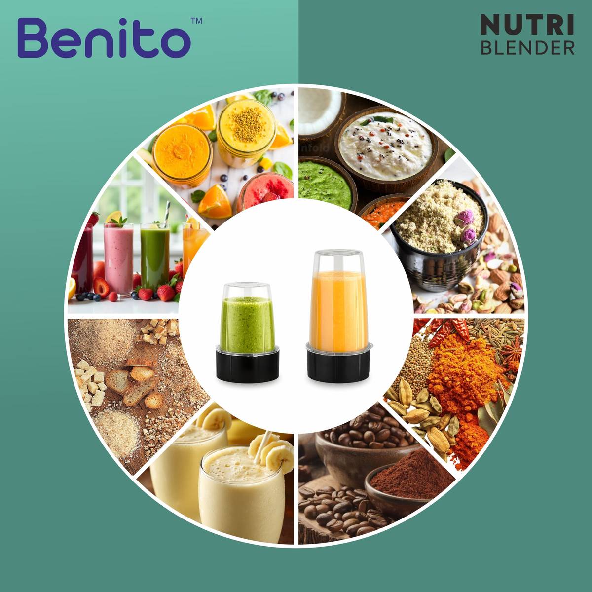 Benito FUSION Bullet Nutri Mix 500 W Juicer Mixer Grinder — photo 4