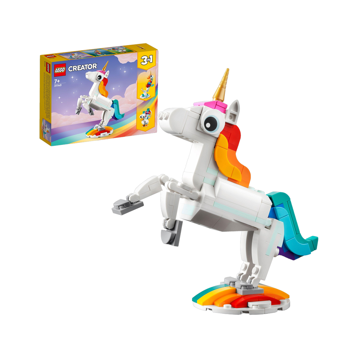 LEGO Creator 3-in-1 Magical Unicorn (145 Blocks) Model Building Kit