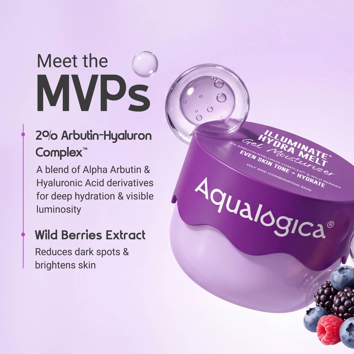Aqualogica Illuminate + Hydra Gel Moisturizer with Wild Berries & Alpha Arbutin — photo 4