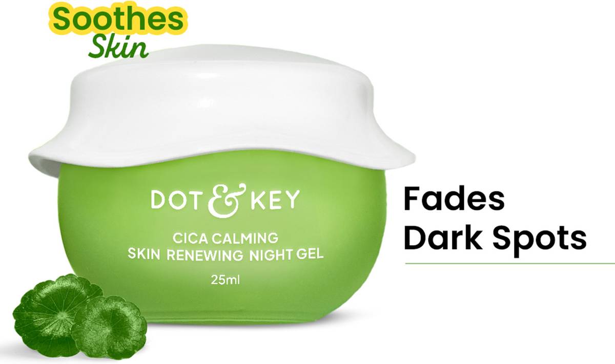 Dot & Key Cica Calming Skin Renewing Night Gel Moisturizer, Fights Dark Spots & Acne