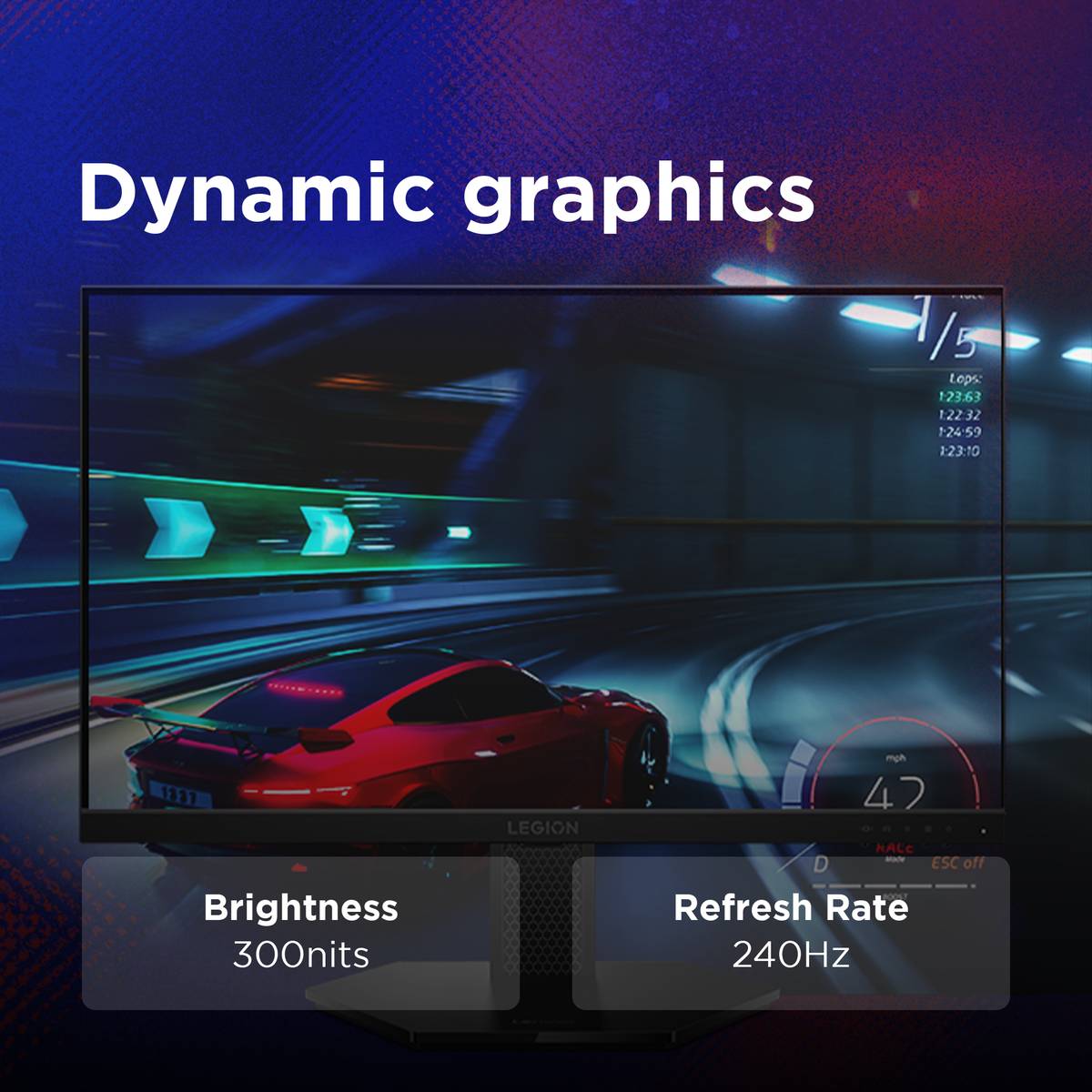 Lenovo Legion Series 60.45 cm (24 inches) Full HD IPS Panel with 99%sRGB, 2xHDMI 2.1 TMDS, 1xDP 1.4, Tilt, Swivel, Pivot, Height Adjust Stand, Gaming Gaming Monitor (Legion 24-10) — photo 4