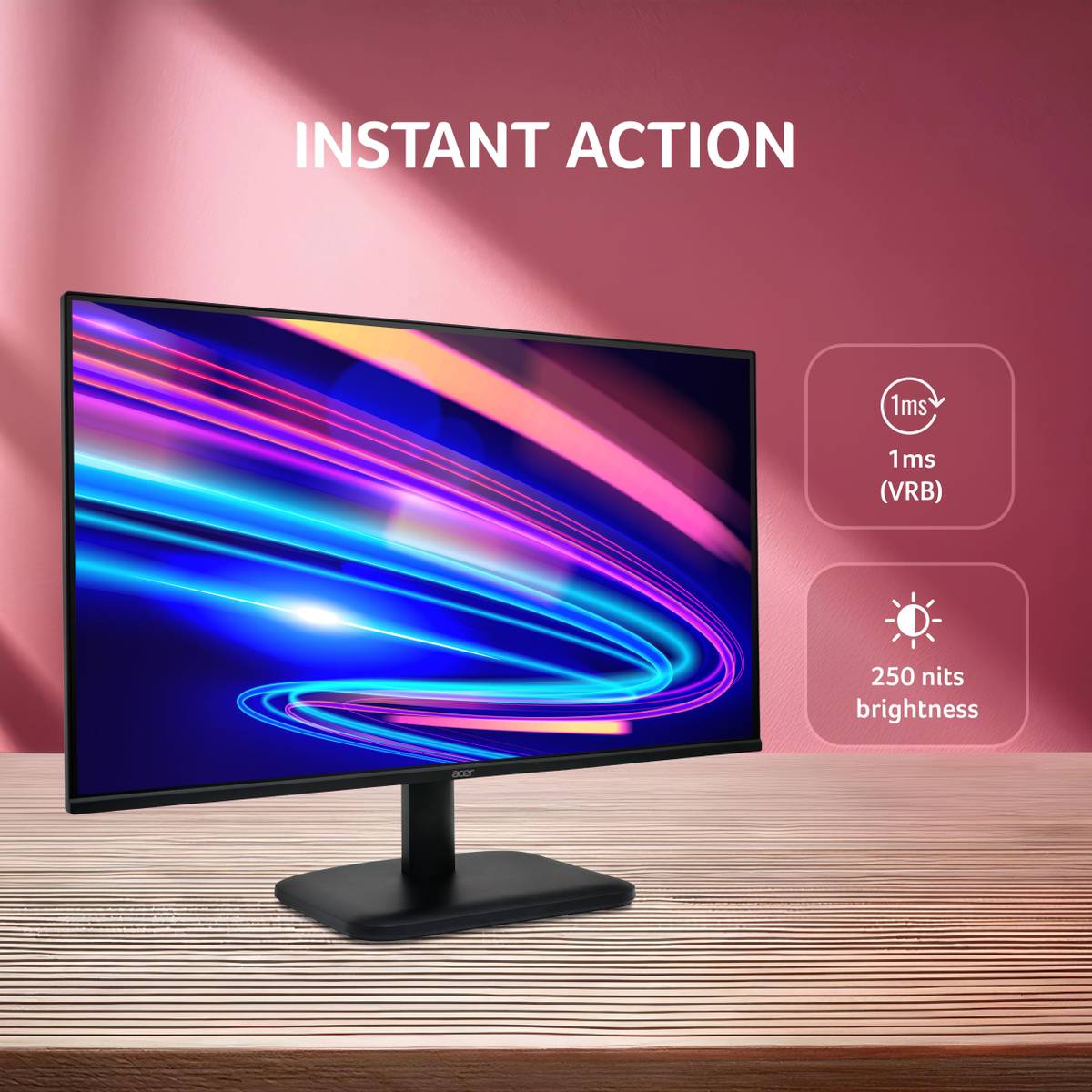 Acer EK-Series 60.45 cm (24 inch) Full HD LED Backlit IPS Panel with 250 Nits Brightness, HDMI & VGA Ports with HDMI Cable, Eye Care Gaming Monitor (EK240Y) — photo 4