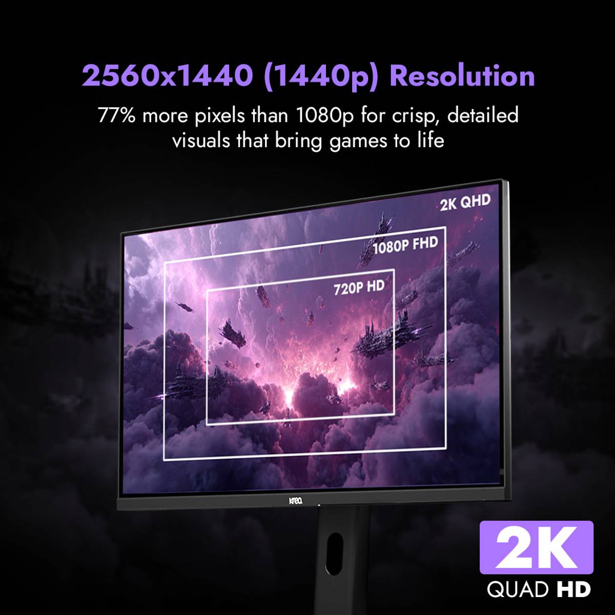 Kreo Obsidian 68.58 cm (27 inch) Quad HD LED Backlit IPS Panel Gaming Monitor (Obsidian 27I200Q 27) — photo 3