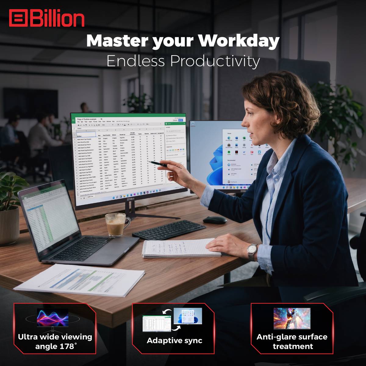 Billion 81.28 cm (32 inch) Curved Full HD LED Backlit VA Panel with 2 X 3W Inbuilt Speakers Gaming Monitor (32FHDMCQII1G) — photo 4