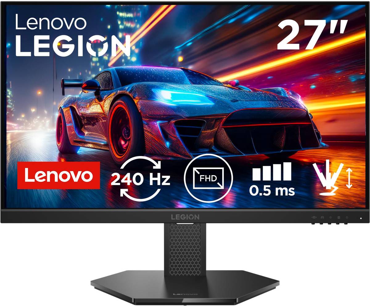 Lenovo Legion Series 68.58 cm (27 inch) Full HD LED Backlit IPS Panel with 99%sRGB, 2xHDMI 2.1 TMDS, 1xDP 1.4, Tilt, Swivel, Pivot, Height Adjust Stand, Gaming Gaming Monitor (Legion 27-10)