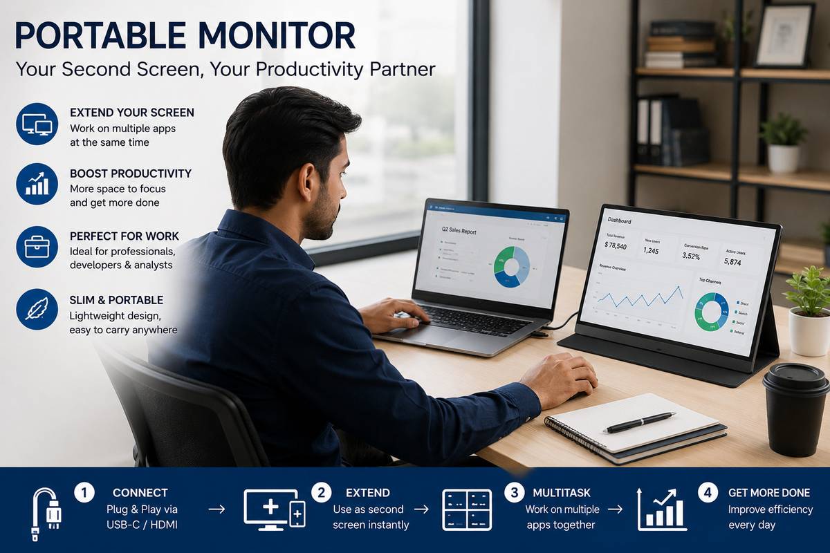 Arzopa Z1C 40.89 cm (16 inch) Full HD IPS Panel Monitor (16.1'' FHD 1080P Portable Monitor, Kickstand Portable Laptop Monitor) — photo 3