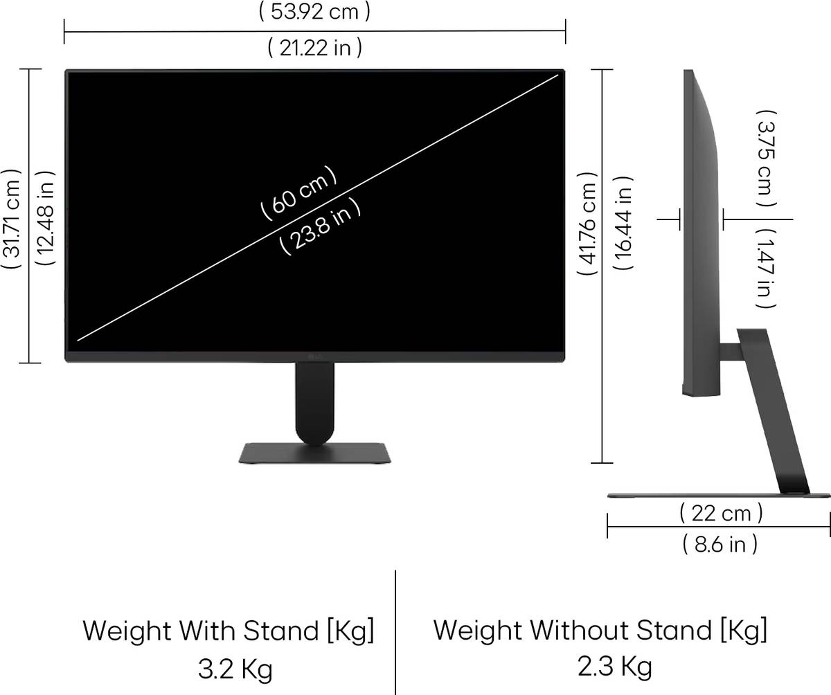LG 60.45 cm (24 inch) Full HD LED Backlit IPS Panel Monitor (24U411A-BN.CTRPMV) — photo 3