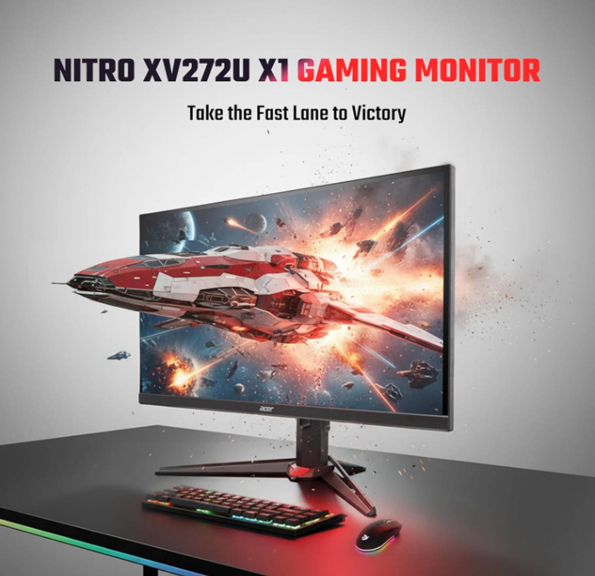 Acer NItro XV272U X1 69.01 cm (27 inches) WQHD LED Backlit IPS Panel with AMD FreeSync Premium, HDR400, 2xHDMI, DP, ErgoStand, 2W x 2 Stereo Speakers, DCI-P3 90% Gaming Monitor (XV272U X1) — photo 2