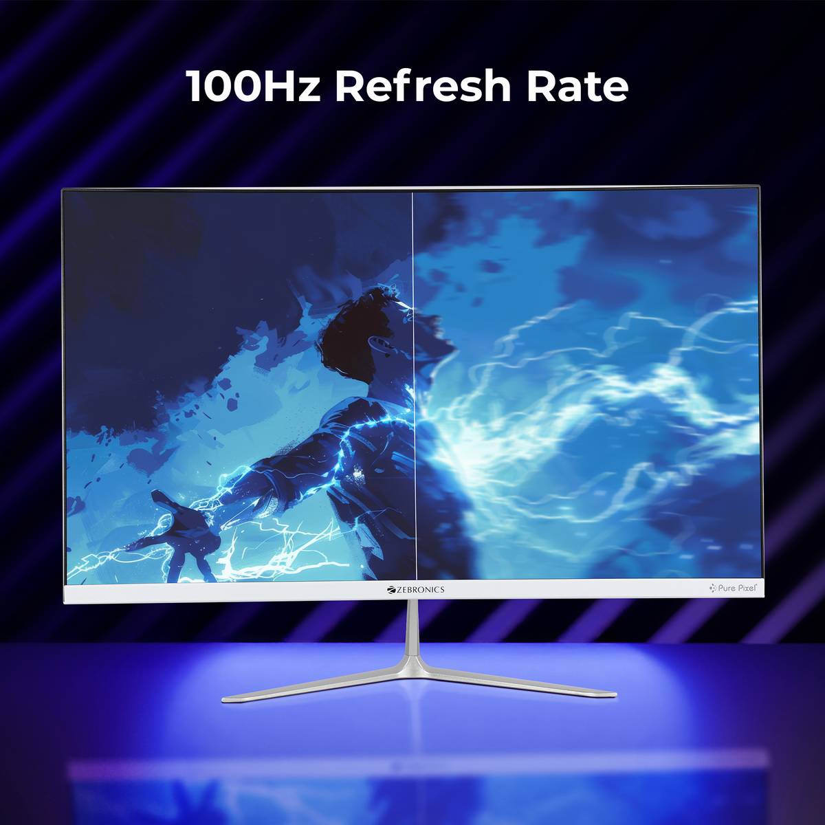 SA127 68.58 cm (27 inch) Full HD LED Backlit IPS Panel with Bezel-Less, HDMI, VGA, 250nits, Built-in Speaker, Anti-Glare Screen Monitor (Zeb-SA127 -68.5cm-100Hz (White)) — photo 2