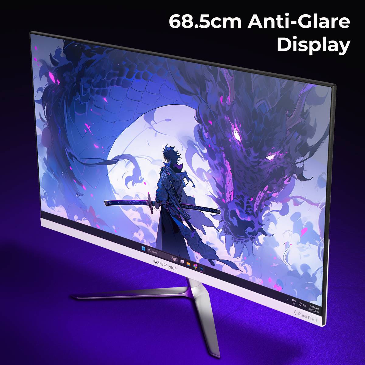SA127 68.58 cm (27 inch) Full HD LED Backlit IPS Panel with Bezel-Less, HDMI, VGA, 250nits, Built-in Speaker, Anti-Glare Screen Monitor (Zeb-SA127 -68.5cm-100Hz (White)) — photo 3