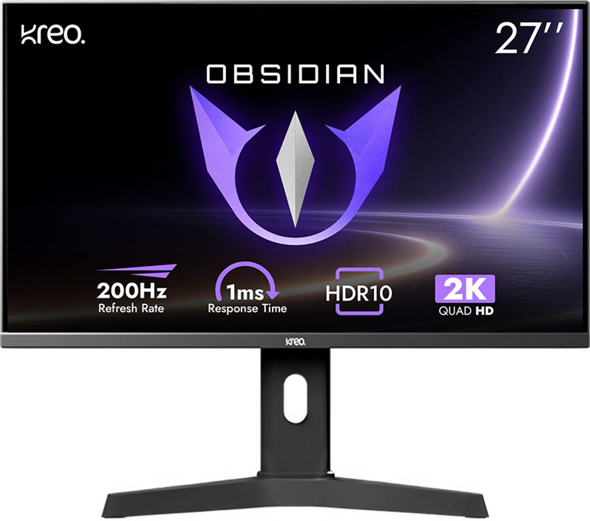 Kreo Obsidian 68.58 cm (27 inch) Quad HD LED Backlit IPS Panel Gaming Monitor (Obsidian 27I200Q 27)
