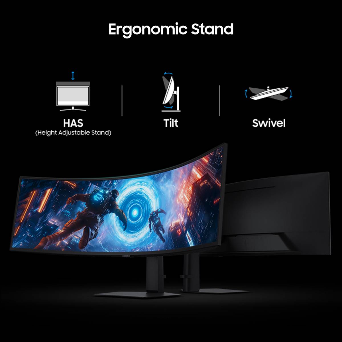 Odyssey G9 123.8 cm (49 inches) Curved DQHD LED Backlit VA Panel with 1000R Curvature, VESA DisplayHDR 600, HDR10+, Height Adjustable Stand Gaming Monitor (LS49FG910EWXXL) — photo 5