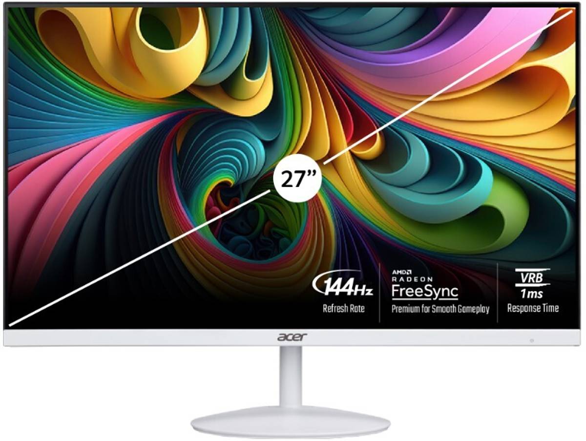 Acer SA272 P1 68.58 cm (27 inch) Full HD LED Backlit IPS Panel with Zero Frame, 1xHDMI 1xVGA, Stereo Speakers, Eco Display, Eye Care Monitor (SA272)