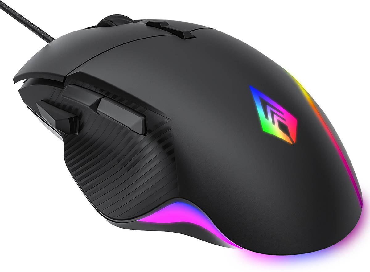 Tizum 12000 Dpi with 1000Hz Polling Rate, 6 Mode RGB, Sunplus Sensor, Wired Ergonomic Optical Gaming Mouse