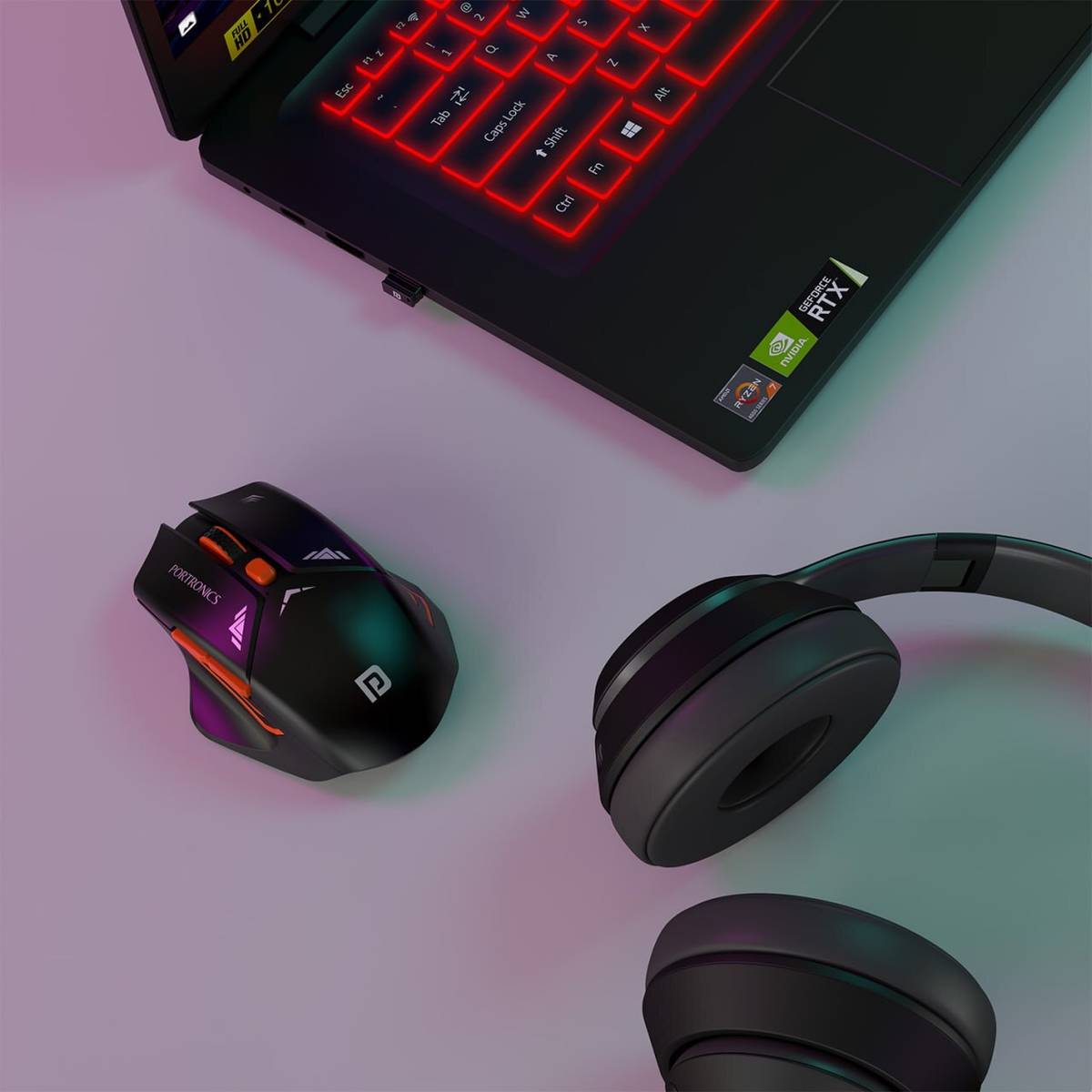 Portronics Vader Pro Wireless Gaming Mouse with 6 Buttons, Thumb Comfort, Adjustable DPI Ambidextrous Optical  Gaming Mouse — photo 3