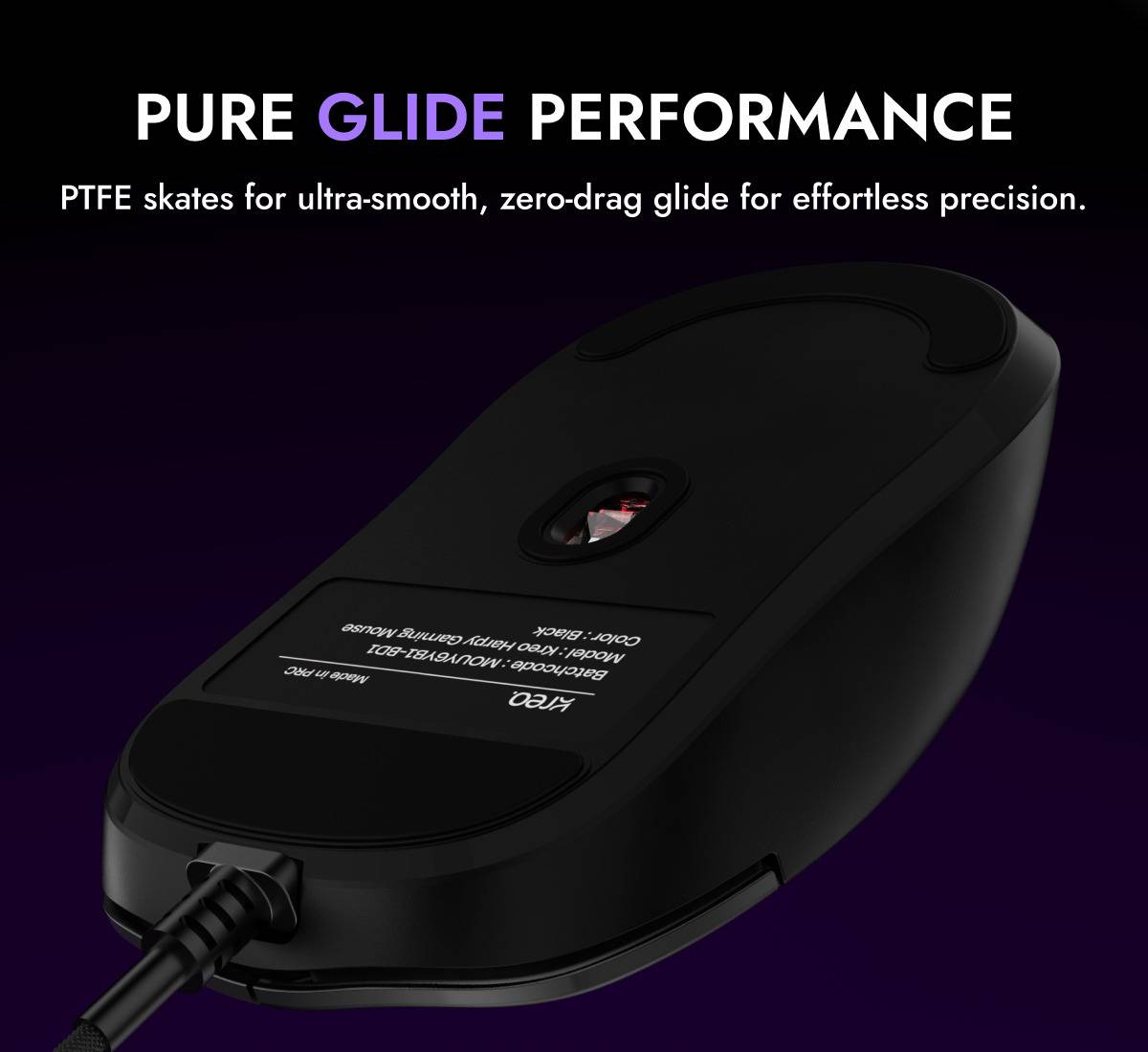 Harpy Wired Ambidextrous Optical  Gaming Mouse 55g Ultra-Light Customizable RGB light, 1000Hz, 12800DPI — photo 4