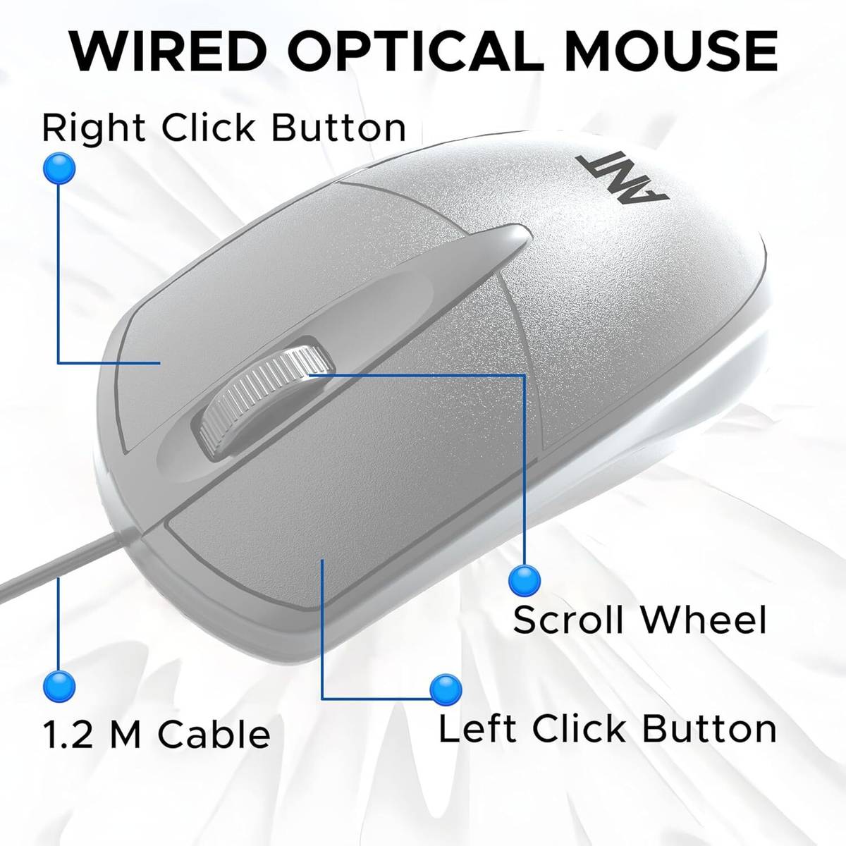 Ant Globe 10 Wired Optical Mouse Wired Ergonomic Optical Gaming Mouse With Bluetooth — photo 4