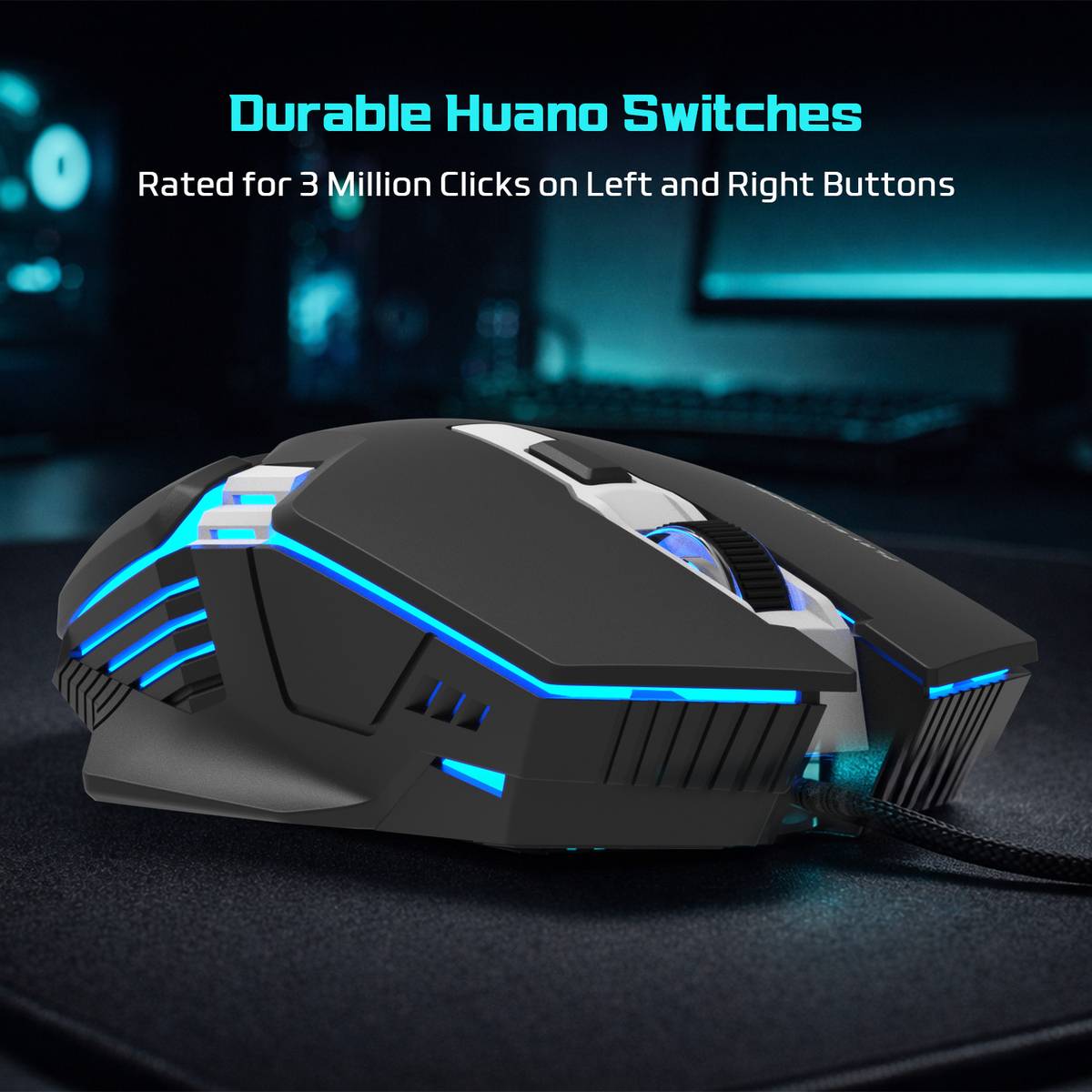 EVOFOX Spectre Wired Ambidextrous Optical  Gaming Mouse 3600 DPI Gaming Sensor and 7 Colours Rainbow Lighting — photo 4
