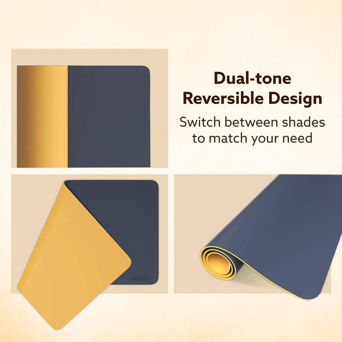 Premium Reversible Desk Mat 90×45cm, Vegan Leather, Waterproof Deskpad Non Slip Base Dual Sided Mousepad — photo 5