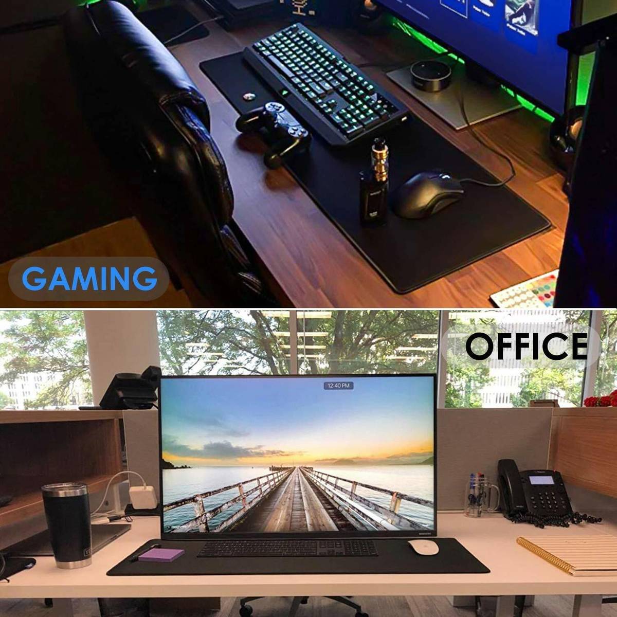 STORITE 3mm Thickness Extra Large Size (900x400mm) Speed Type Extended Gaming Desk Pad, Non Slip Base Mousepad — photo 5
