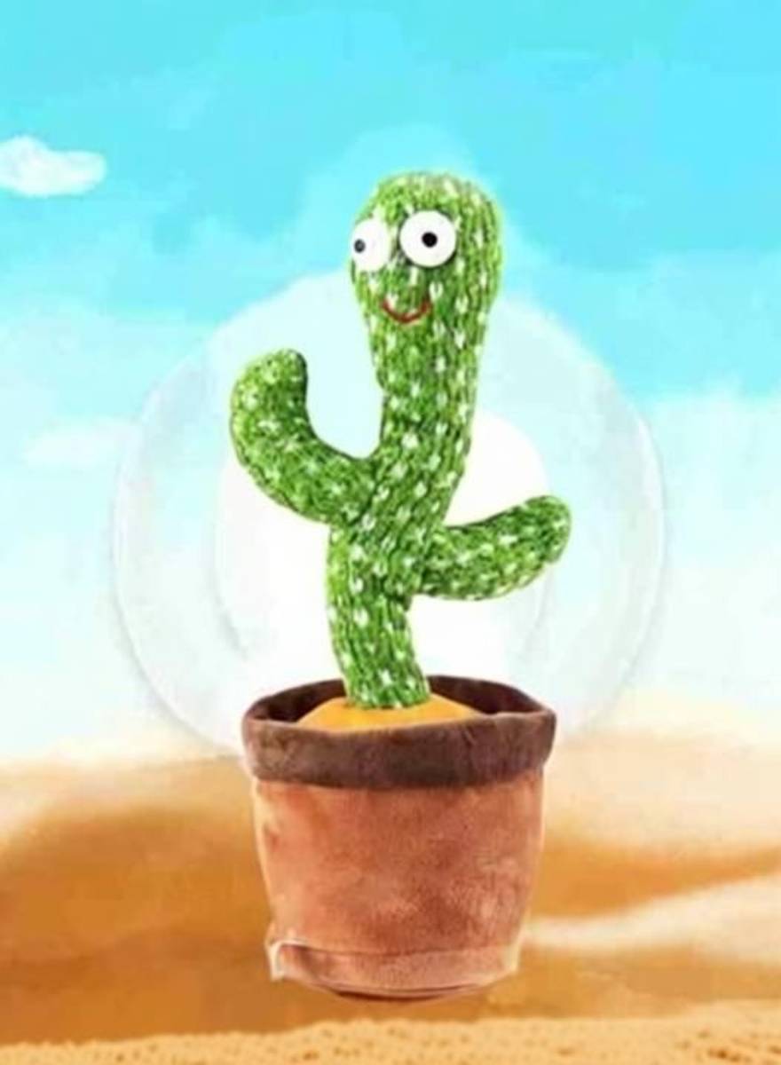 Dancing Cactus with Lights Up Talking Singing Toy Decoration Rechargeable Dancing Cactus Plush Toys Same Talking Tom Toy Funny Early Interesting Childhood Education Toys for Kids (Green) pack of 1 — photo 2