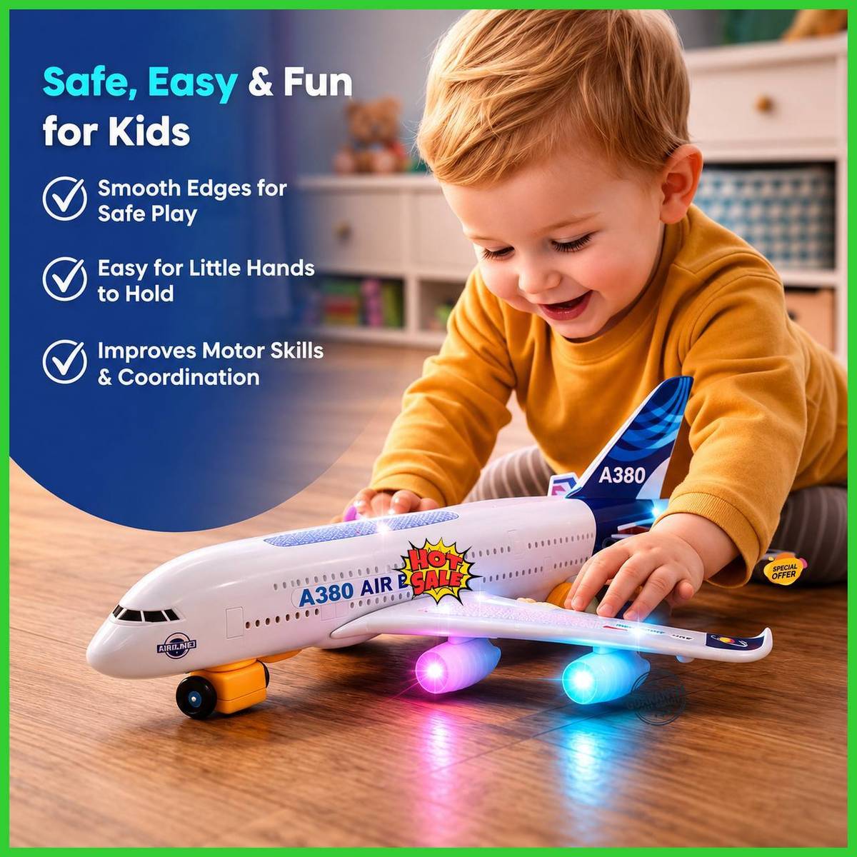 A380 Educational Airplane Toy for Kids Boys and Girls Ages 3–12 — photo 4