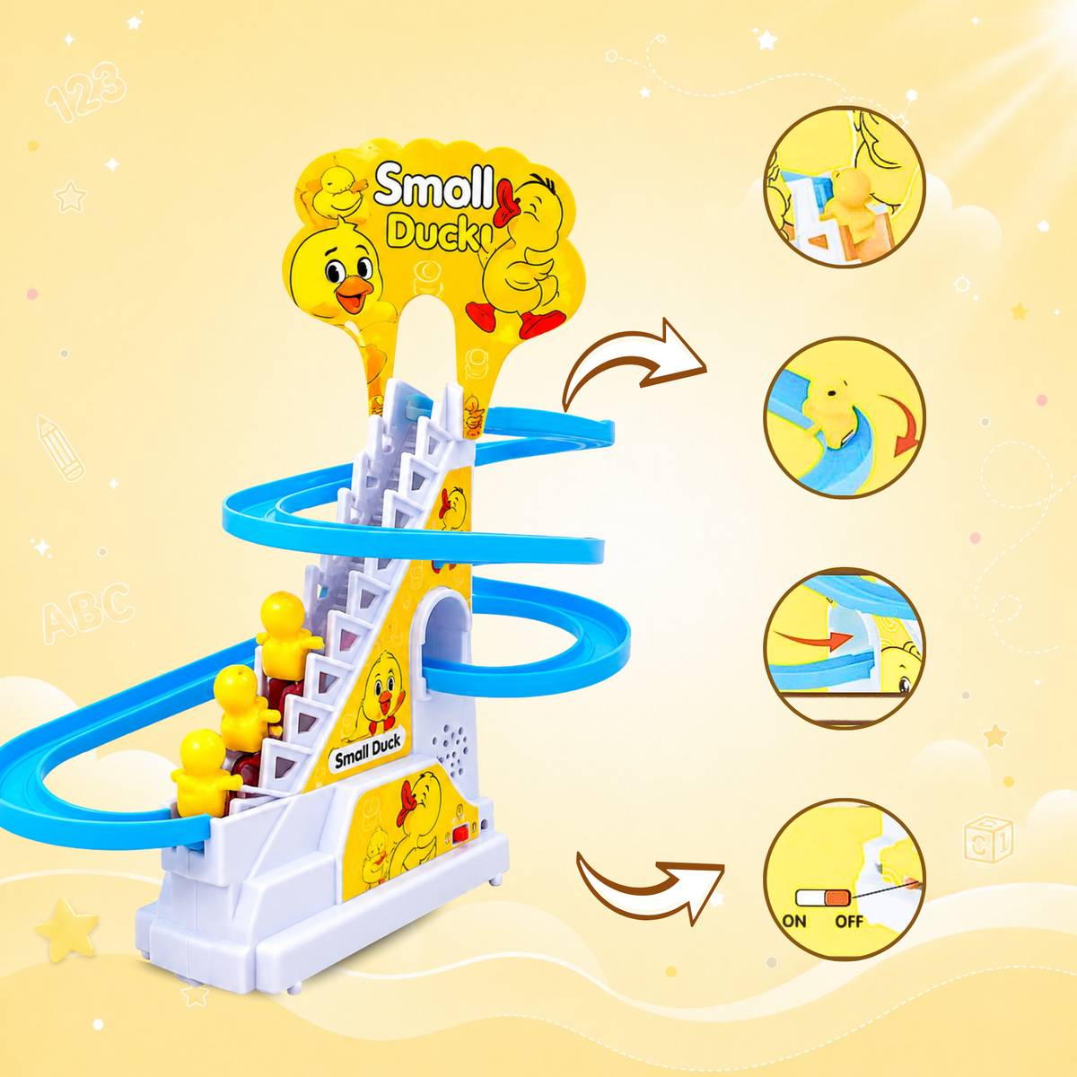 Small Duck Climbing Toy for Kids | Automatic Duck Staircase Slide Track — photo 4