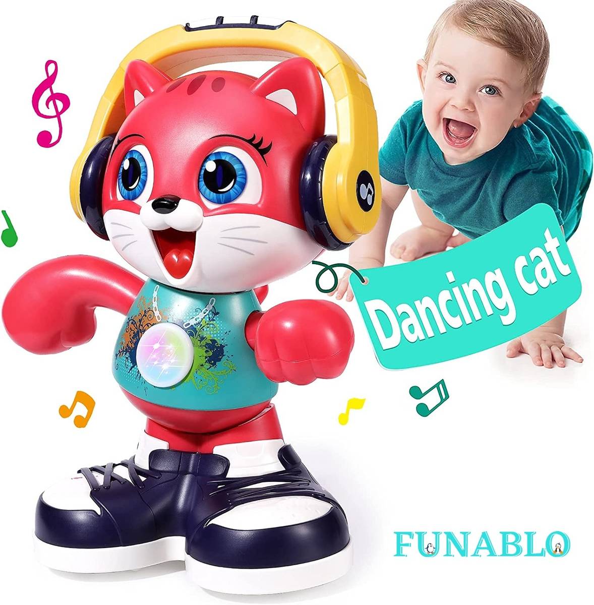 FUNABLO Baby Toys 12-18 Months Dancing Cat Toddlers Toys for 1 Year Old Boys Girls