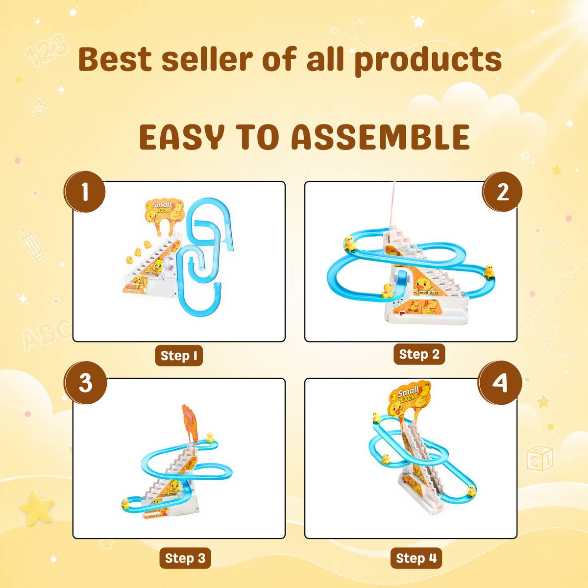 Small Duck Climbing Toy for Kids | Automatic Duck Staircase Slide Track — photo 3
