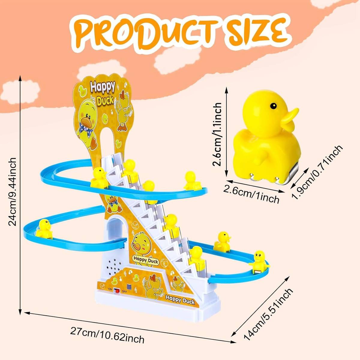 ZUNBELLA Little Lovely Duck Slide Escalator Toy with Lights and Music — photo 2