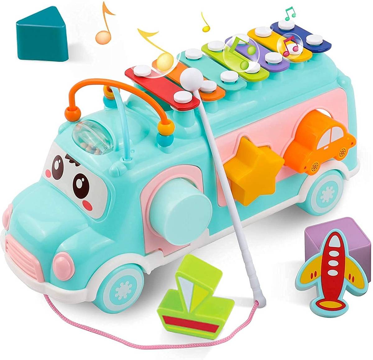 Toys N Smile Activity School Bus Toy Xylophone Musical Baby Toys with Shape Sorter Toy — photo 2