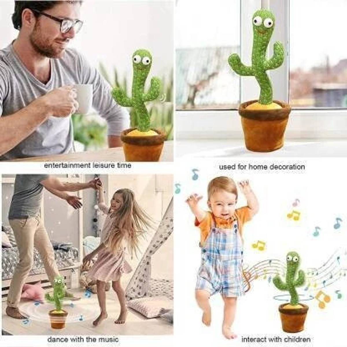 abundance Cactus Toy, Sing+Repeat+Dancing+Recording+LED plant — photo 5